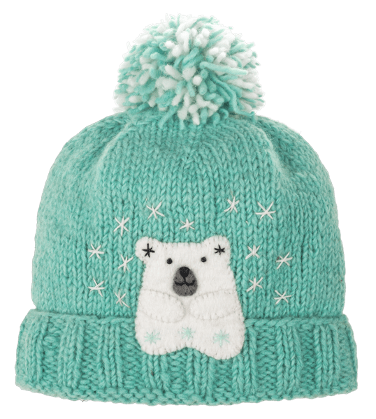 Artisan Knit Animal Hat in Wool Ganz Polar Bear
