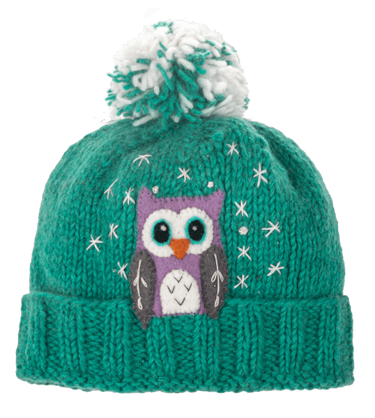 Artisan Knit Animal Hat in Wool Ganz Owl