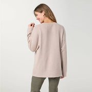 Arvilla Sweater with Border Detail: Doeskin / S/M COCO + CARMEN