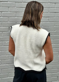 Thumbnail for Avery Cap Sleeve Sweater | Cream Entro sweater