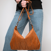 Avery Diamond Leather Crossbody Bag: Cognac Latico Leathers