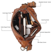 Avery Diamond Leather Crossbody Bag: Cognac Latico Leathers