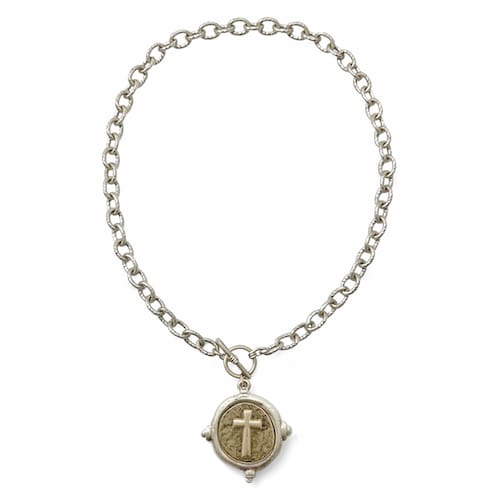 Ayla Silver Cross Pendant Necklace, Silver Tone Meghan Browne Accessories