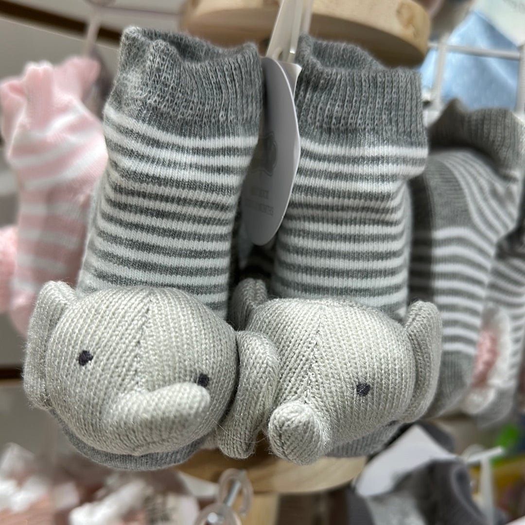 Baby Rattle Toe Socks by Mud Pie Mud Pie Baby & Toddler Elephant