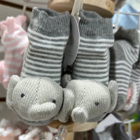 Thumbnail for Baby Rattle Toe Socks by Mud Pie Mud Pie Baby & Toddler Elephant