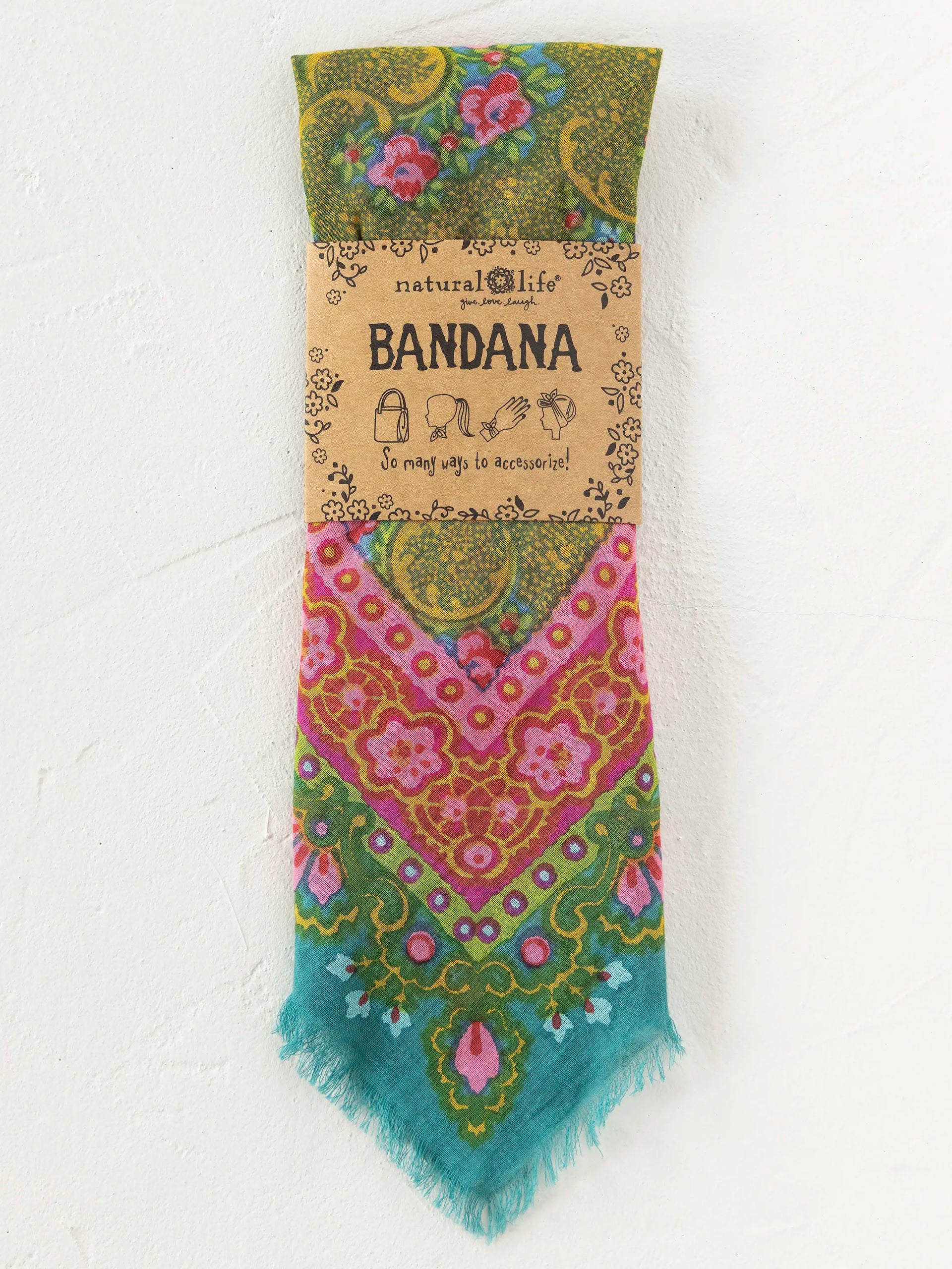 Bandanas by Natural Life | Teal Filigree Scarf Natural Life Hair Accessories