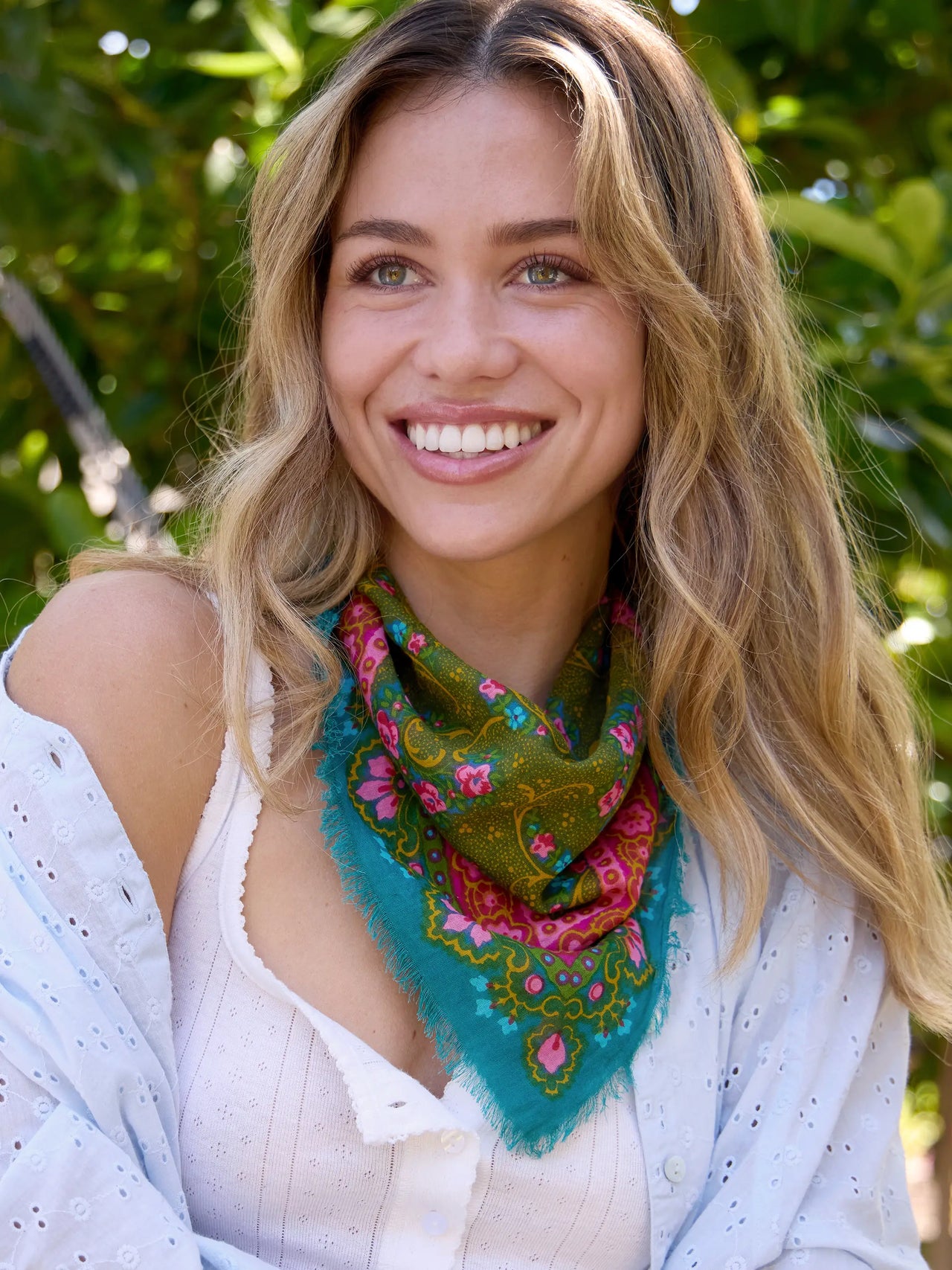 Bandanas by Natural Life | Teal Filigree Scarf Natural Life Hair Accessories