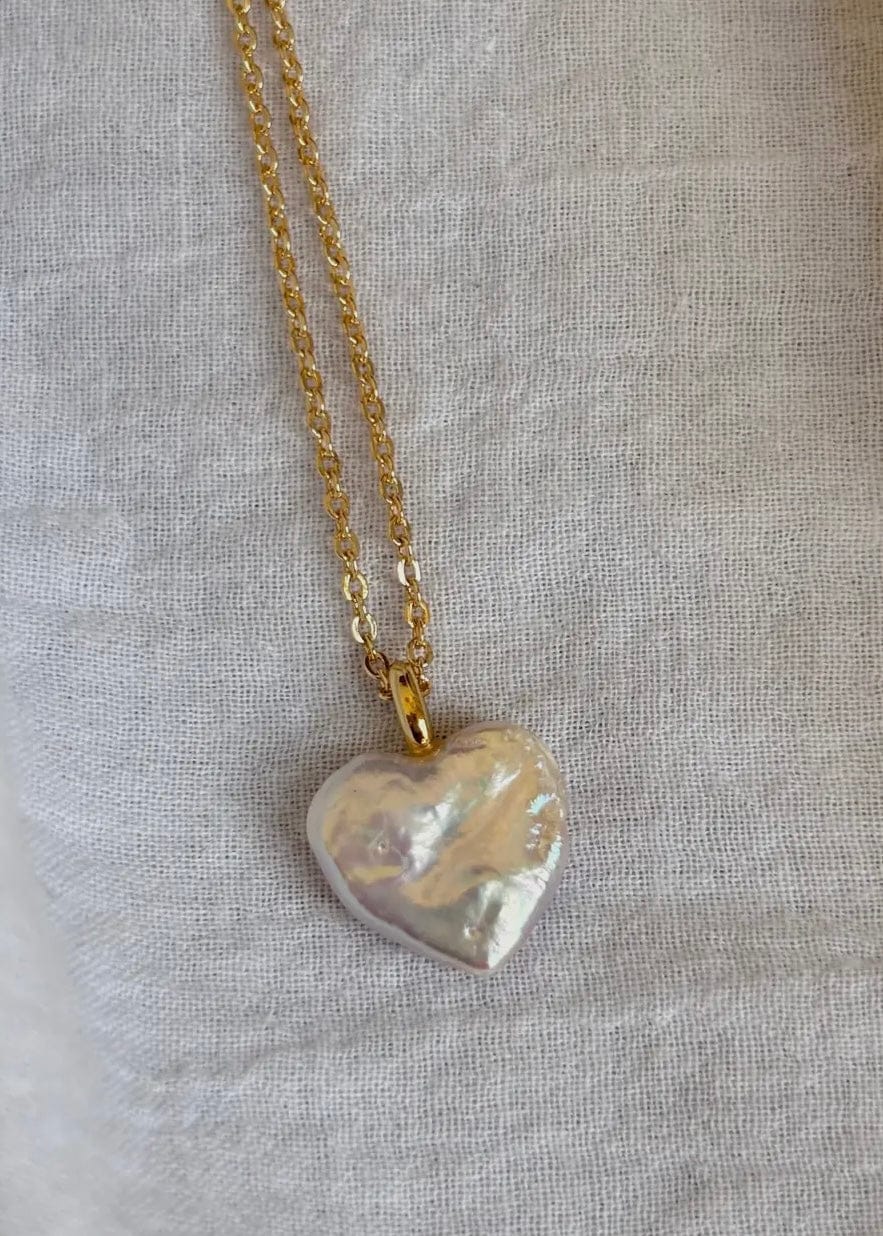 Baroque Pearl Heart Necklace Little Bird Charleson LLC Necklace