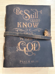 Be Still & Know Leather Journal K & K Interiors Journal New Mid Brown