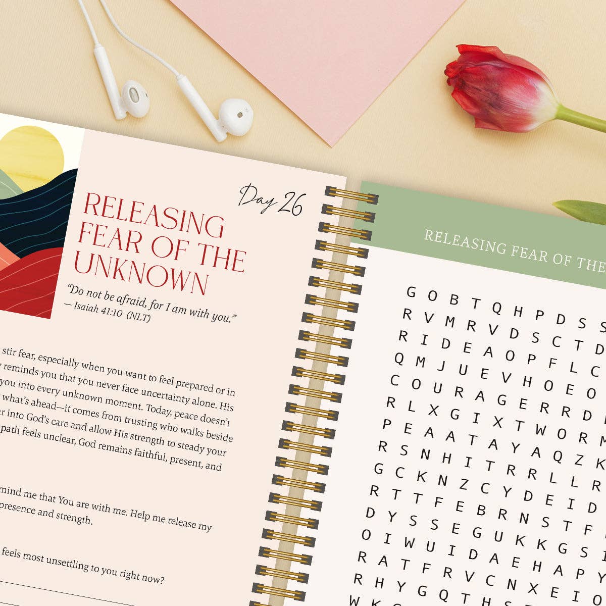Be Still: Word Search Devotional for Peace & Rest in God Spiral Bible