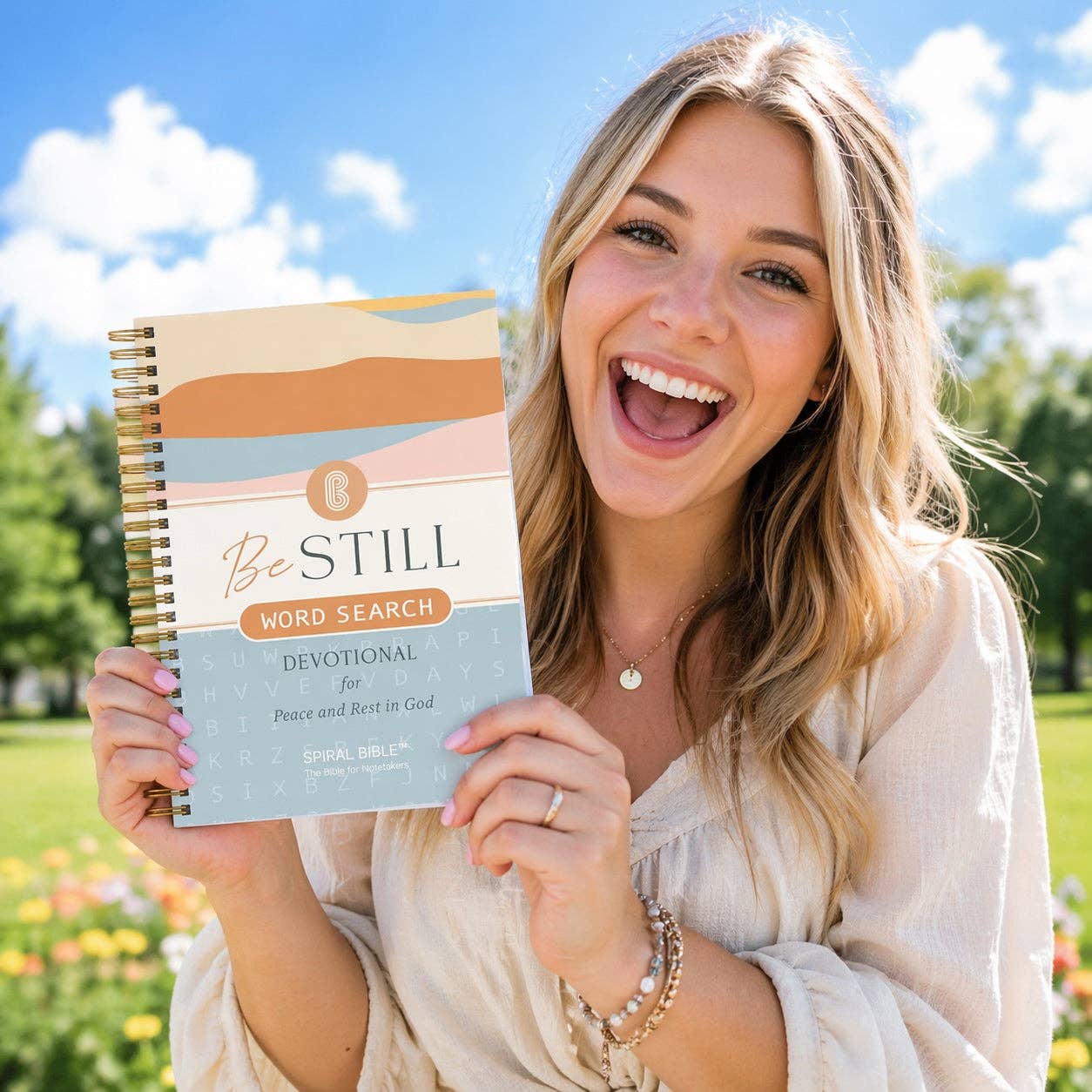 Be Still: Word Search Devotional for Peace & Rest in God Spiral Bible