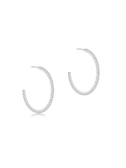 Beaded Classic 1.25" Post Hoop - 2mm Sterling by e. newton e.newton Designs Earring
