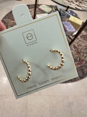 Beaded Classic 1" Post Hoop - 3mm Gold by eNewton e.newton Designs Earring