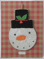 Beaded Gift Card Ornaments Mud Pie HOLIDAY Snowman