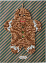 Beaded Gift Card Ornaments Mud Pie HOLIDAY Gingerbread Man
