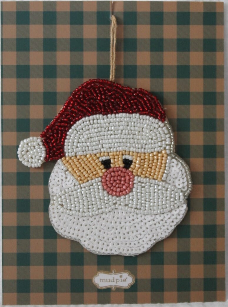 Beaded Gift Card Ornaments Mud Pie HOLIDAY Santa