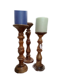Thumbnail for Beaded Wood Candlesticks Mud Pie Candlestick