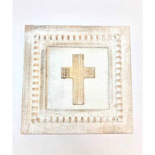 Beaded Wood Cross Plaque Trade Cie LLC Christmas Ornament