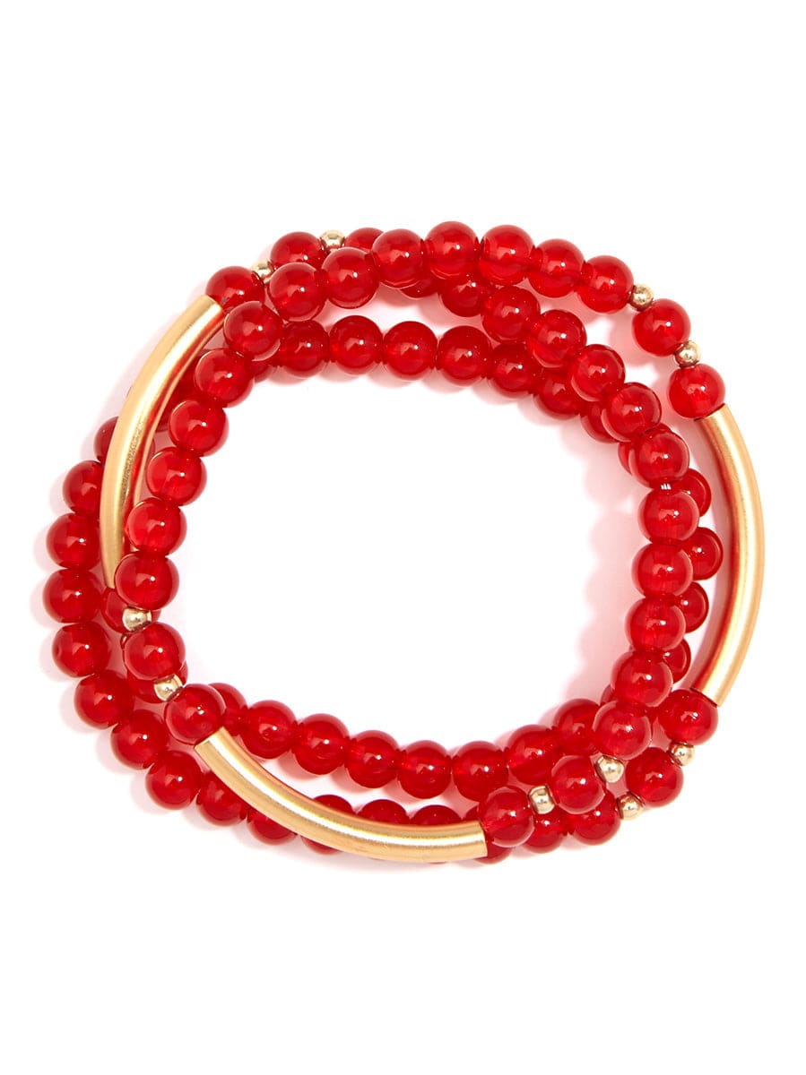 Beaded Wrap Bracelet, Red Zenzii BRACELET