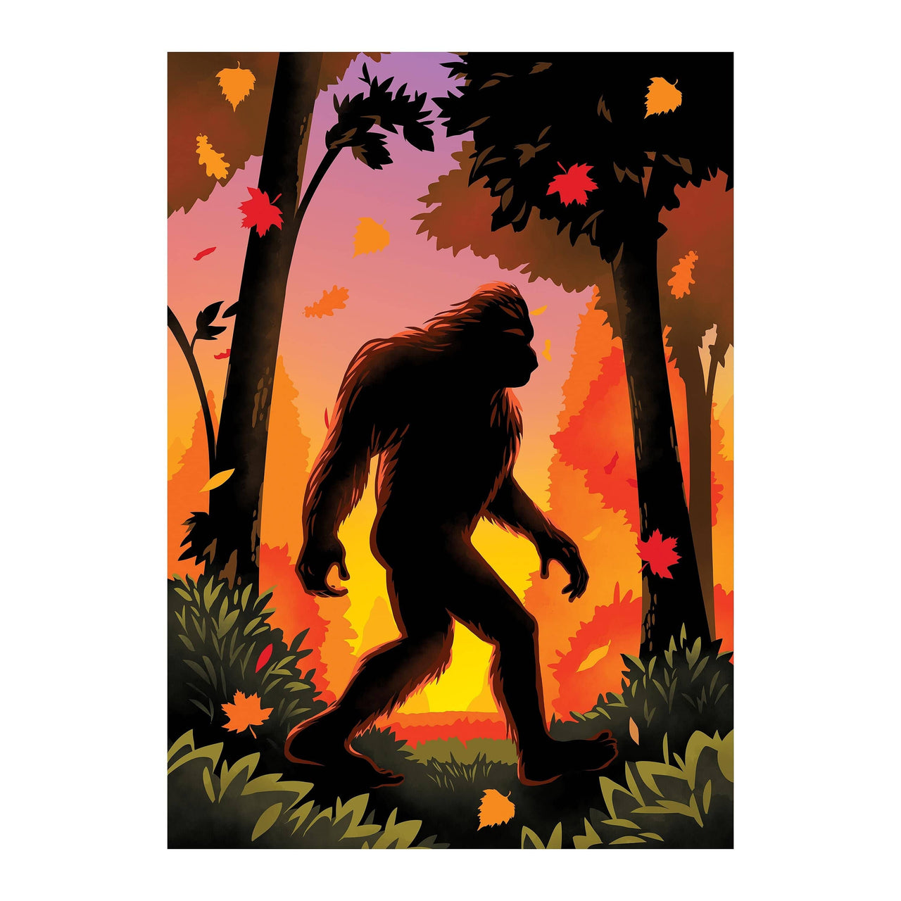 Big Foot Fall Garden Flag Evergreen Garden Flag