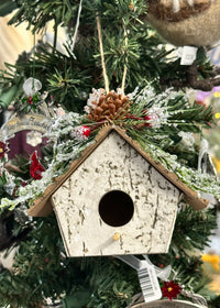 Thumbnail for Bird House Ornaments White Birch MeraVic Christmas Ornament Short
