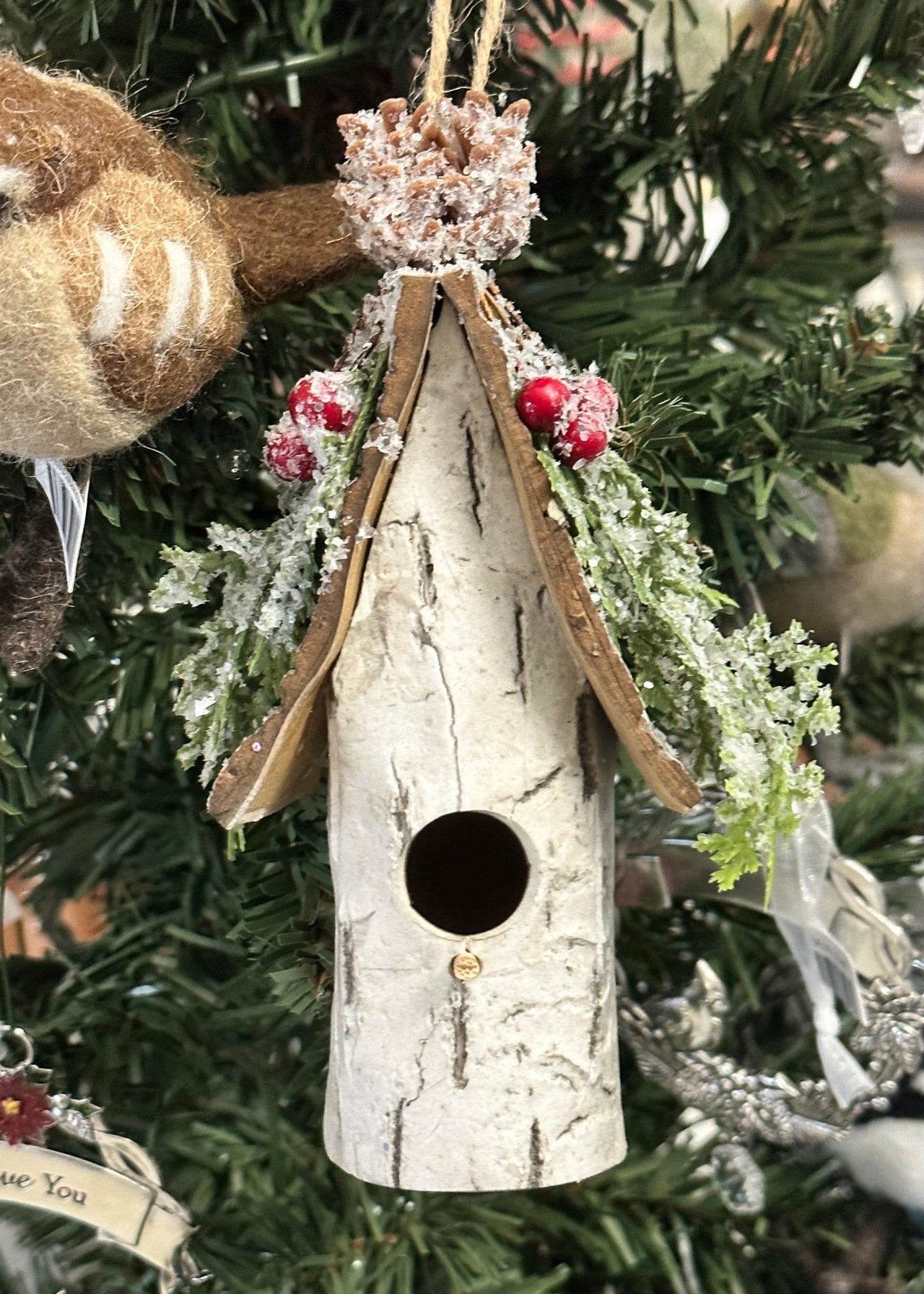 Bird House Ornaments White Birch MeraVic Christmas Ornament Tall