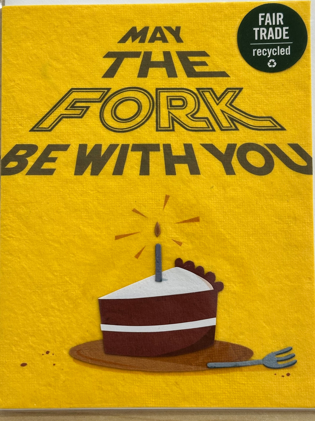 Birthday Card May the Fork Be With You Good Paper Greeting Card