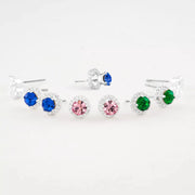 Birthstone with CZ Halo Jacket Amanda Blu Earrings January