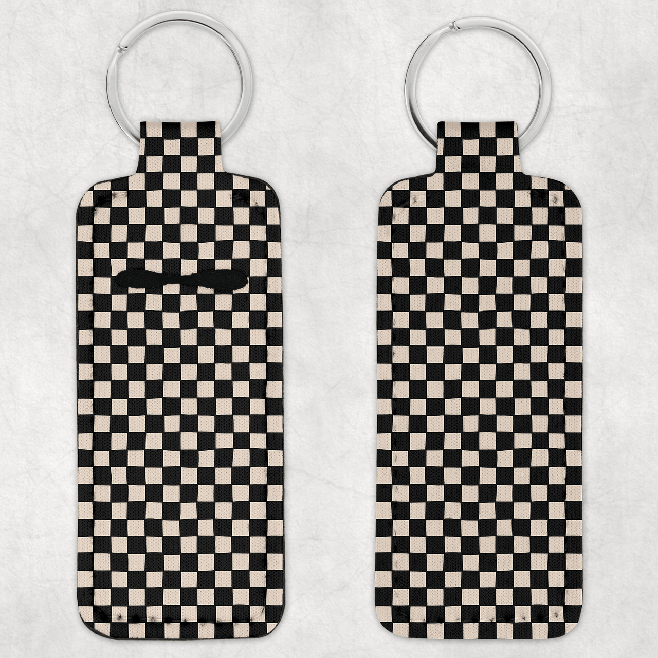 Black and White Checkered Lip Balm Holder designtwentyfive