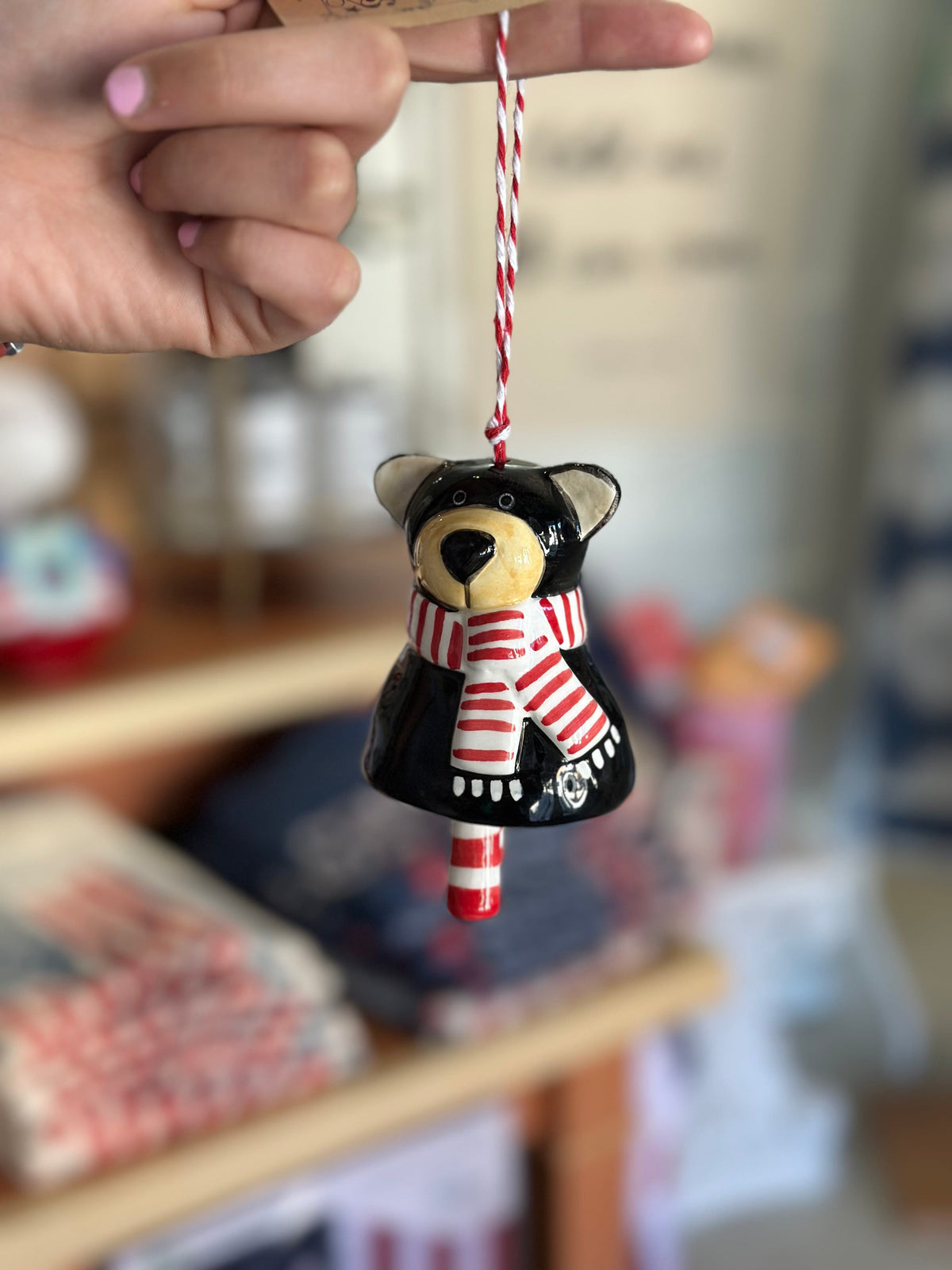 Black Bear Bell Ornament Glory Haus, Inc Christmas Ornament