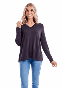 Thumbnail for Black Dempsey Long Sleeve Tee Mud Pie Casual Top Small