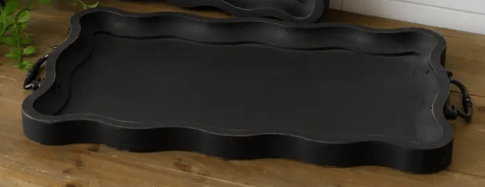 Black Scalloped Edged Trays | Set 2 Audrey's, LLC Tray