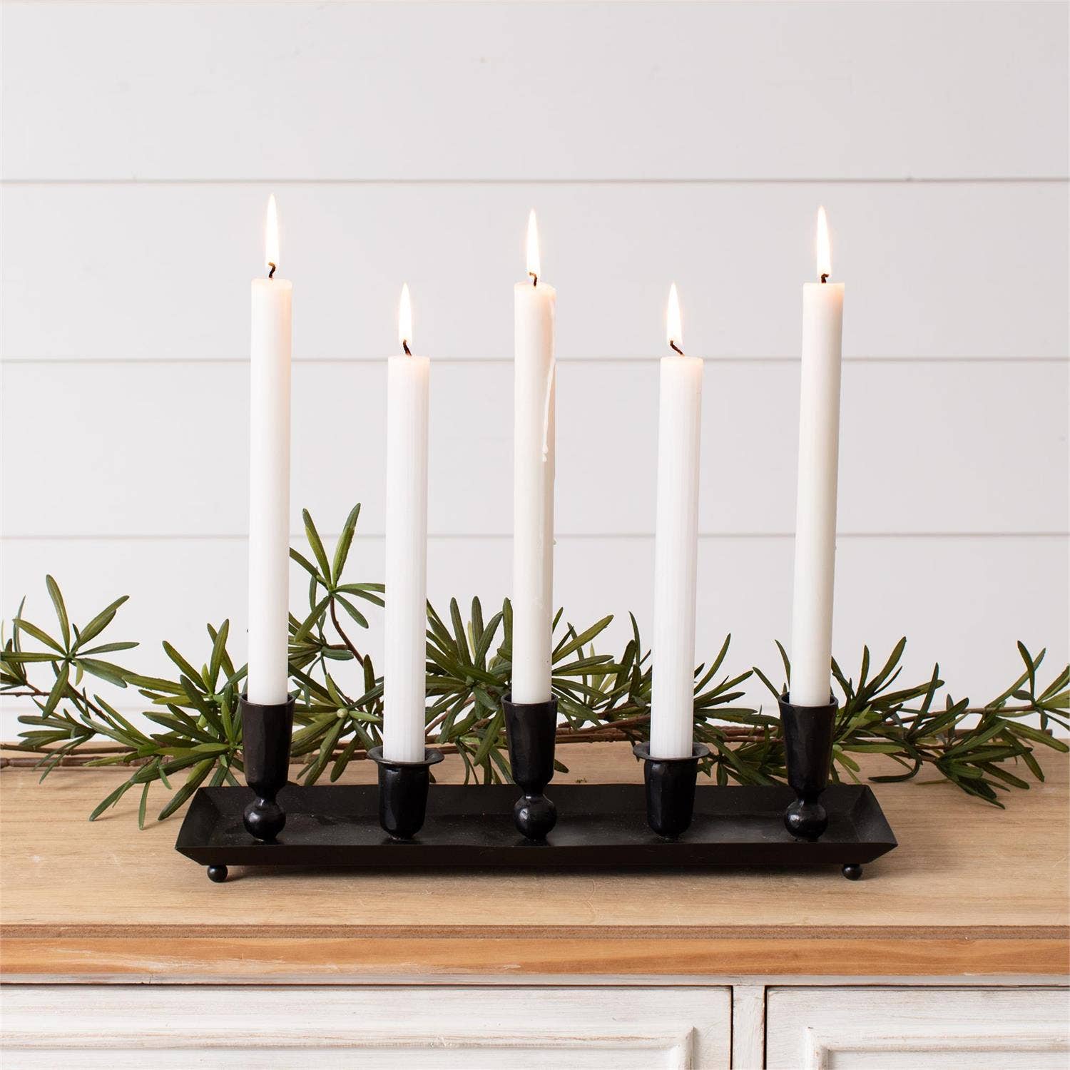 Black Tray & Candle Holder Audrey's, LLC Candle Holders