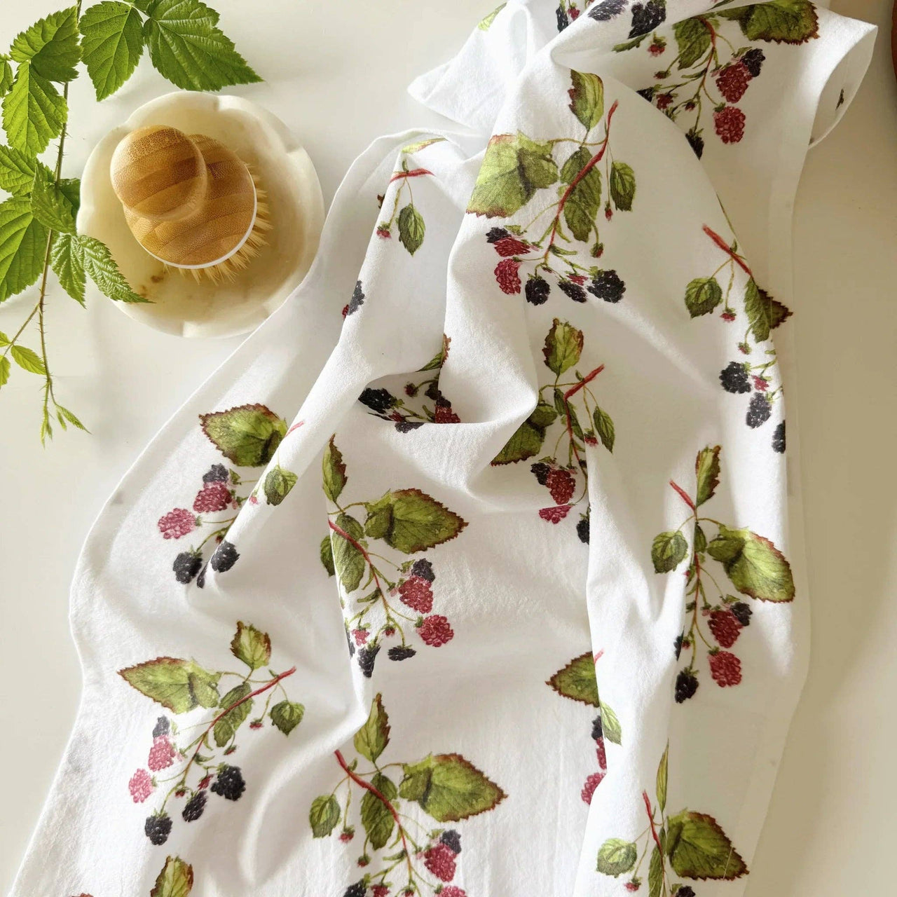 Blackberry cotton flour sack tea towel emily lex studio