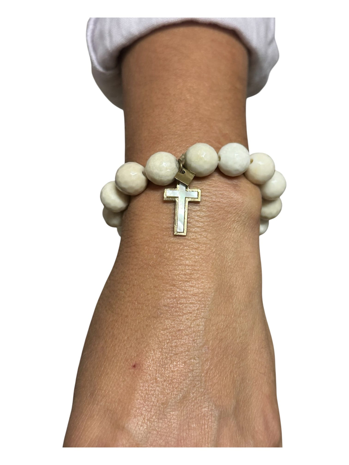BLESSINGS BRACELETS Blessings in Disguise Bracelet Blue w Cross & Druzy Quartz