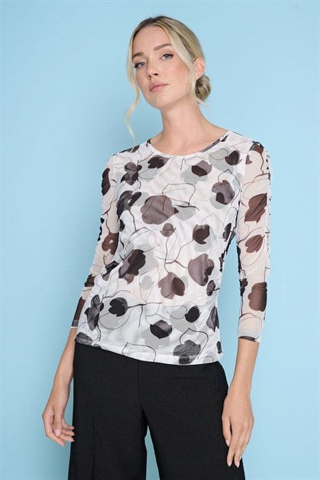 Blossom Bliss 3/4 Sleeve Ruched Top Picadilly Casual Top