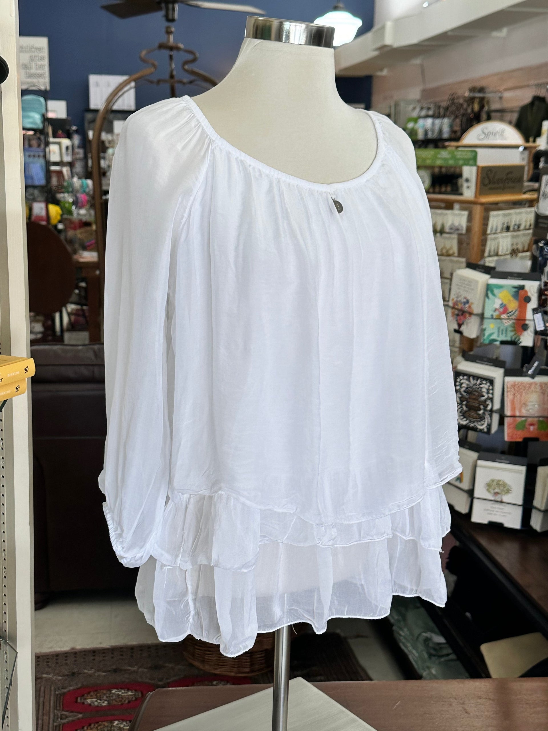 Blouse | Light Feminine White Tempo Paris Casual Top