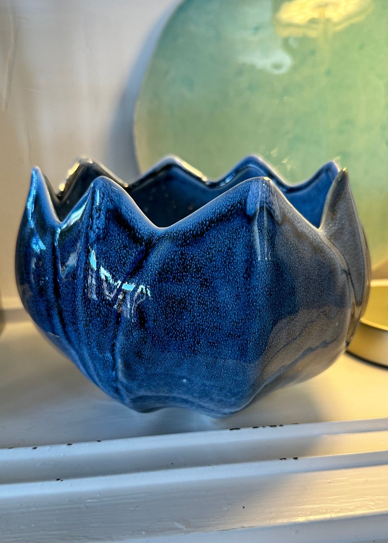 Blue Stoneware Bowl and Vase Creative Co-Op Vases