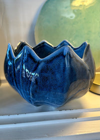 Thumbnail for Blue Stoneware Bowl and Vase Creative Co-Op Vases