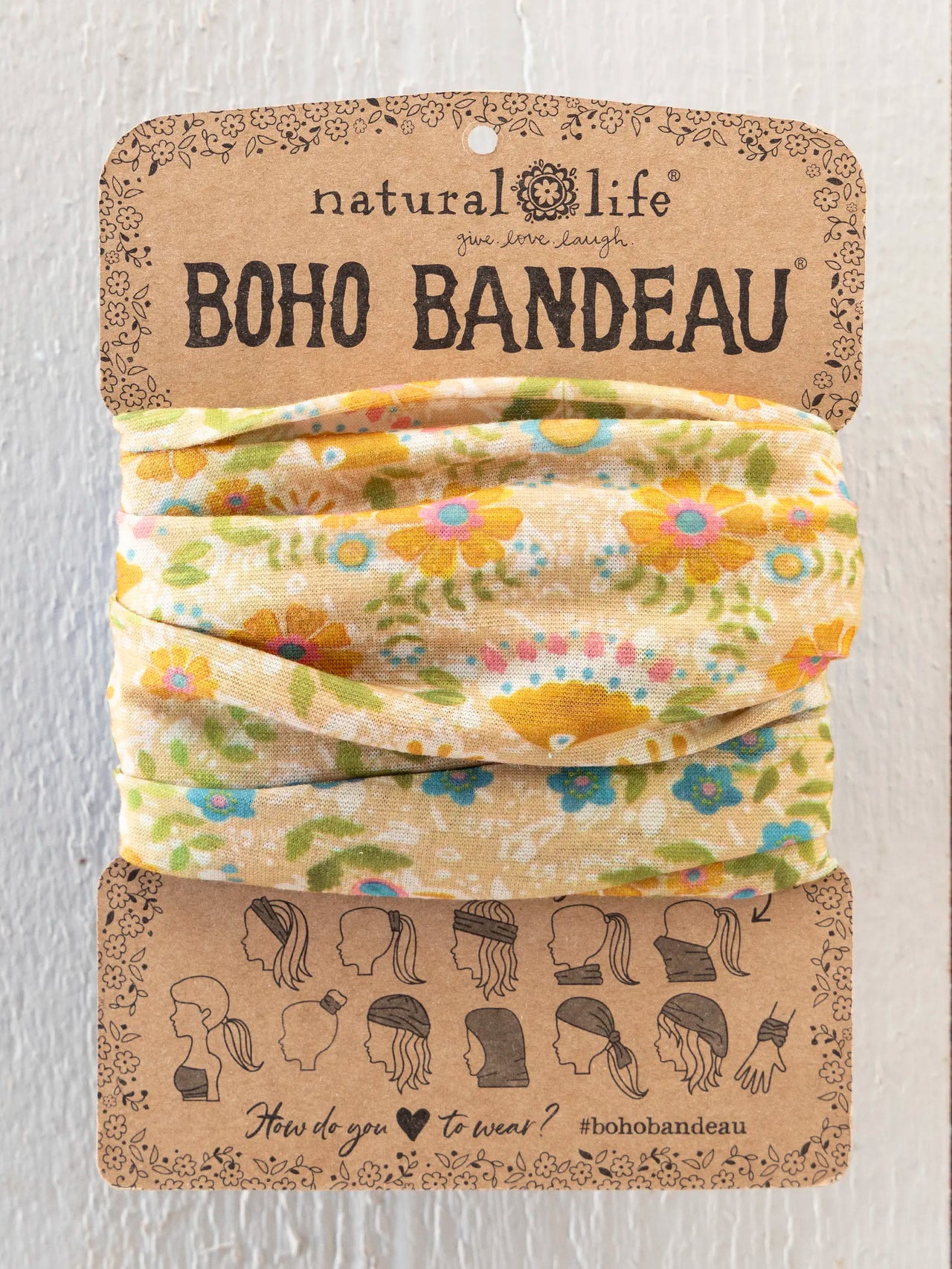 Boho Bandeau Mandala Motif Taupe Natural Life Hair Accessory