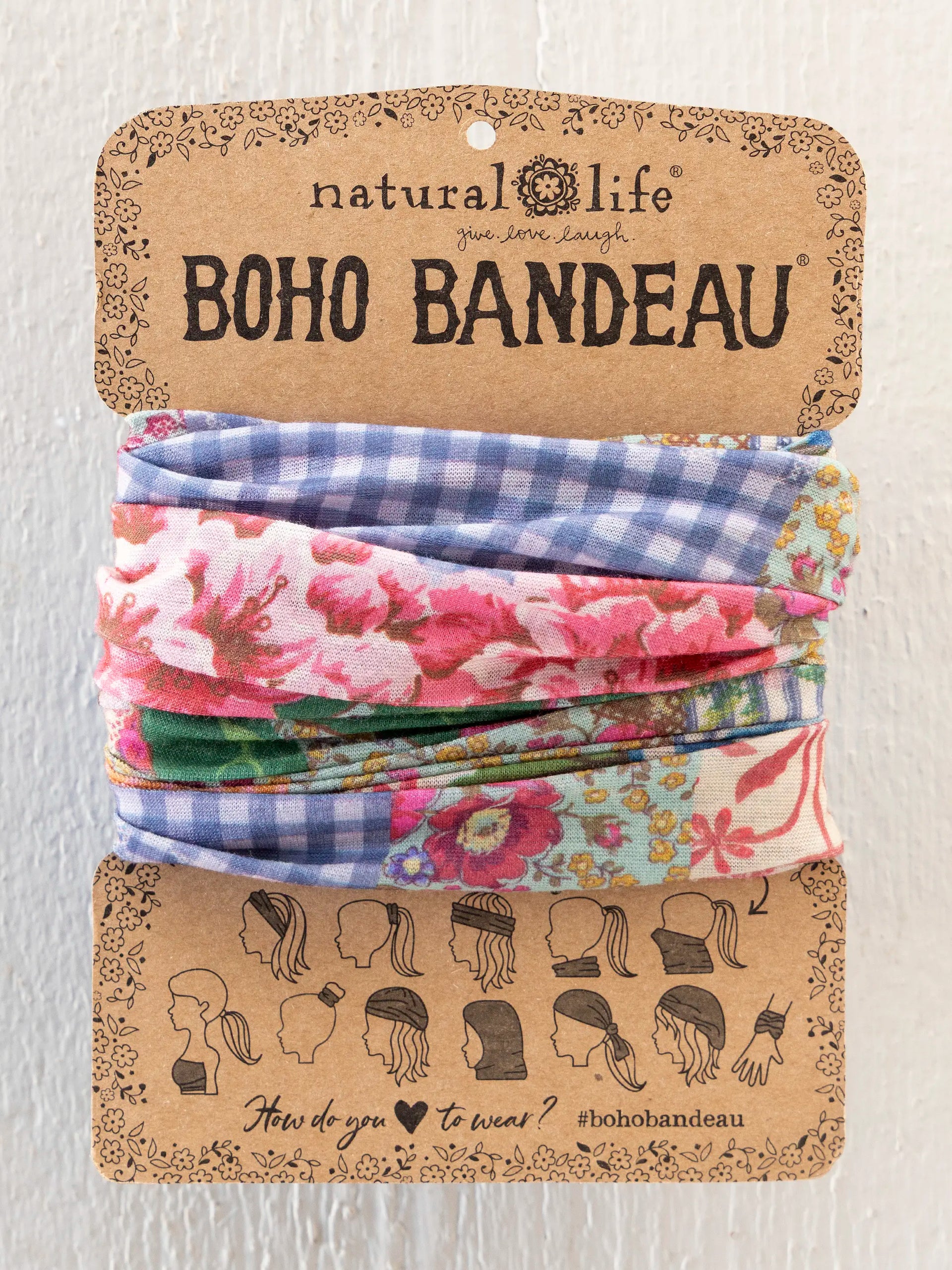 Boho Bandeau Pink Vintage Treasure Natural Life Hair Accessory