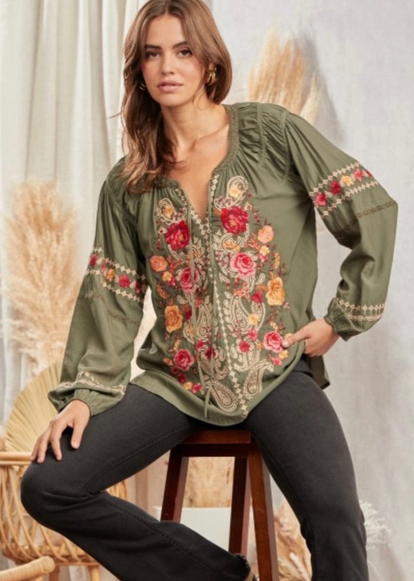 Boho Embroidered Curvy Top Andree by Unit Casual Top