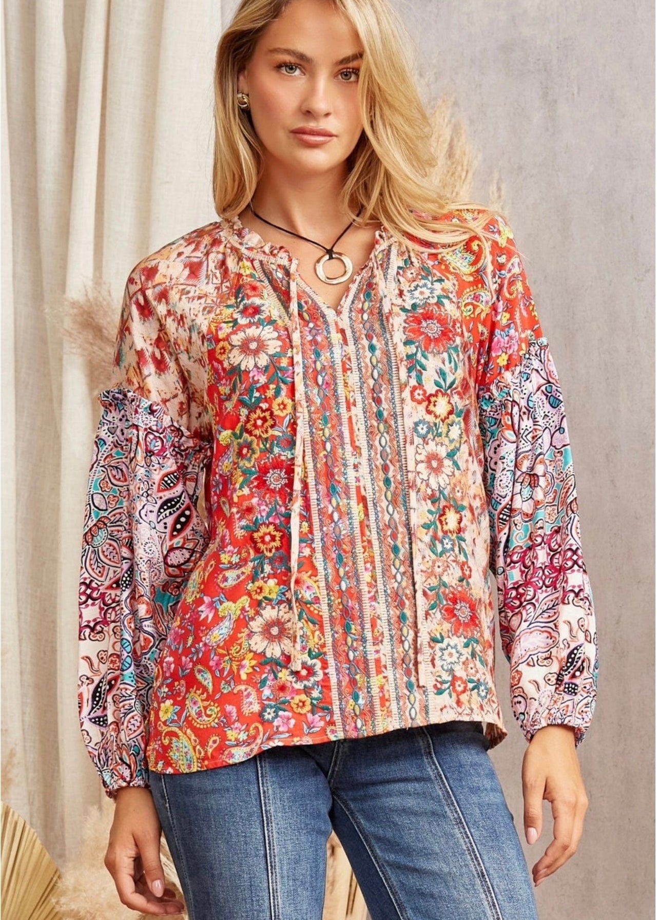 Boho Fall Flourish Top Andree by Unit Casual Top