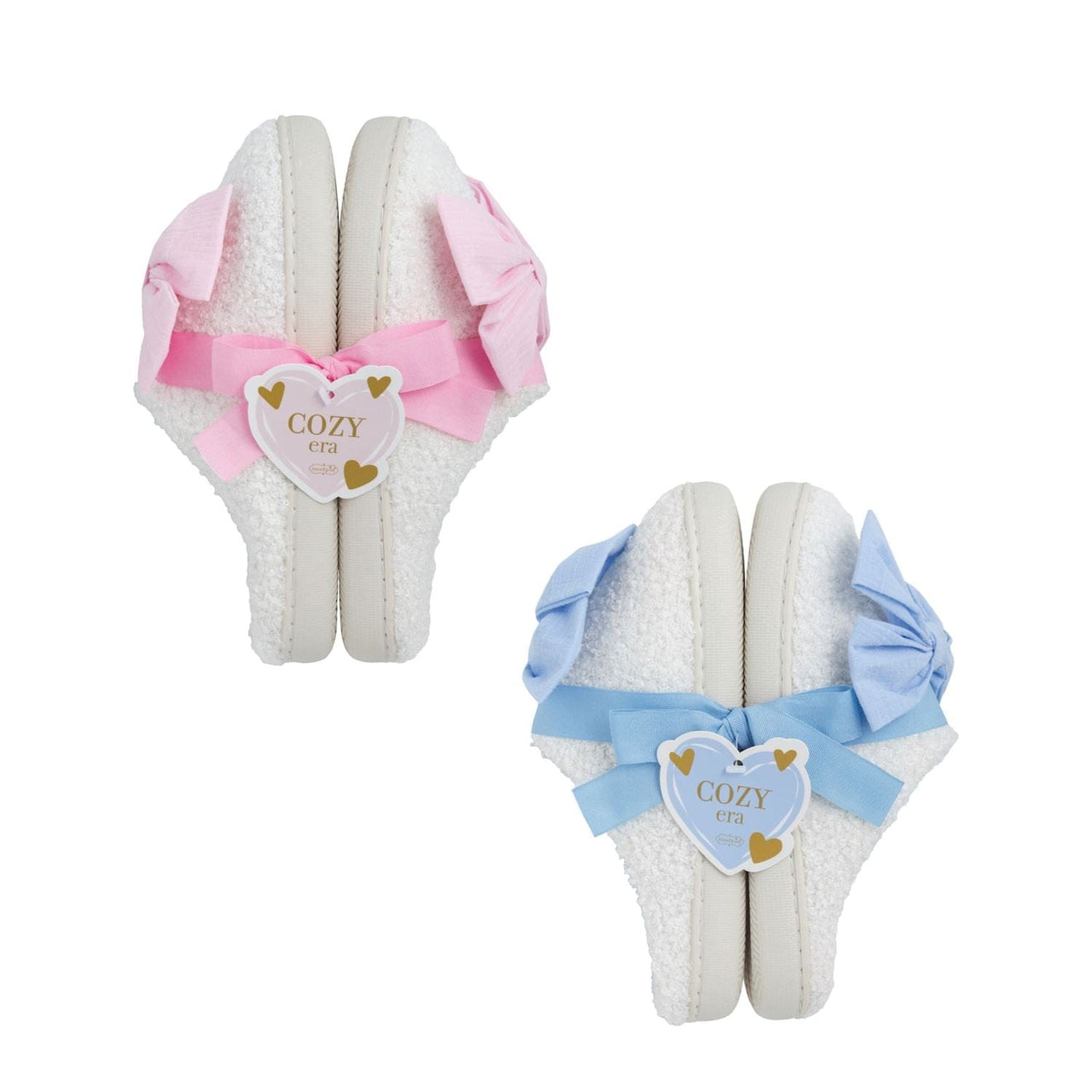 Bow Slippers in Blue Mud Pie plates