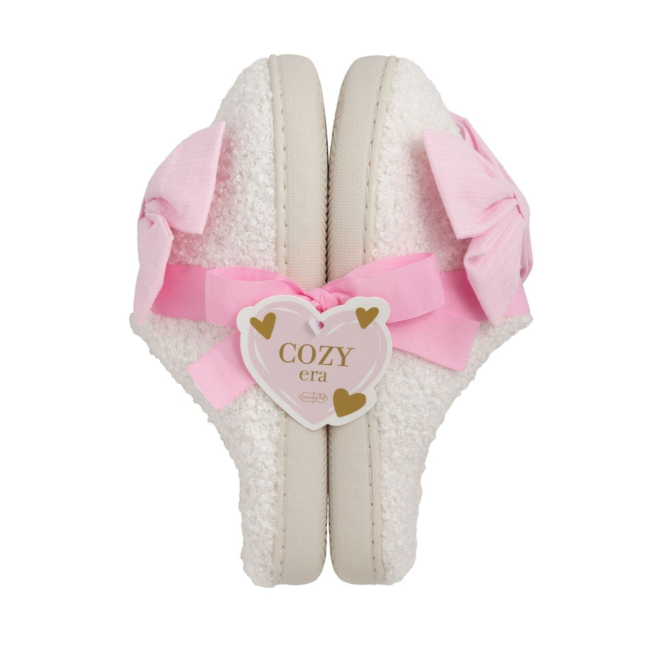 Bow Slippers in Pink Mud Pie plates