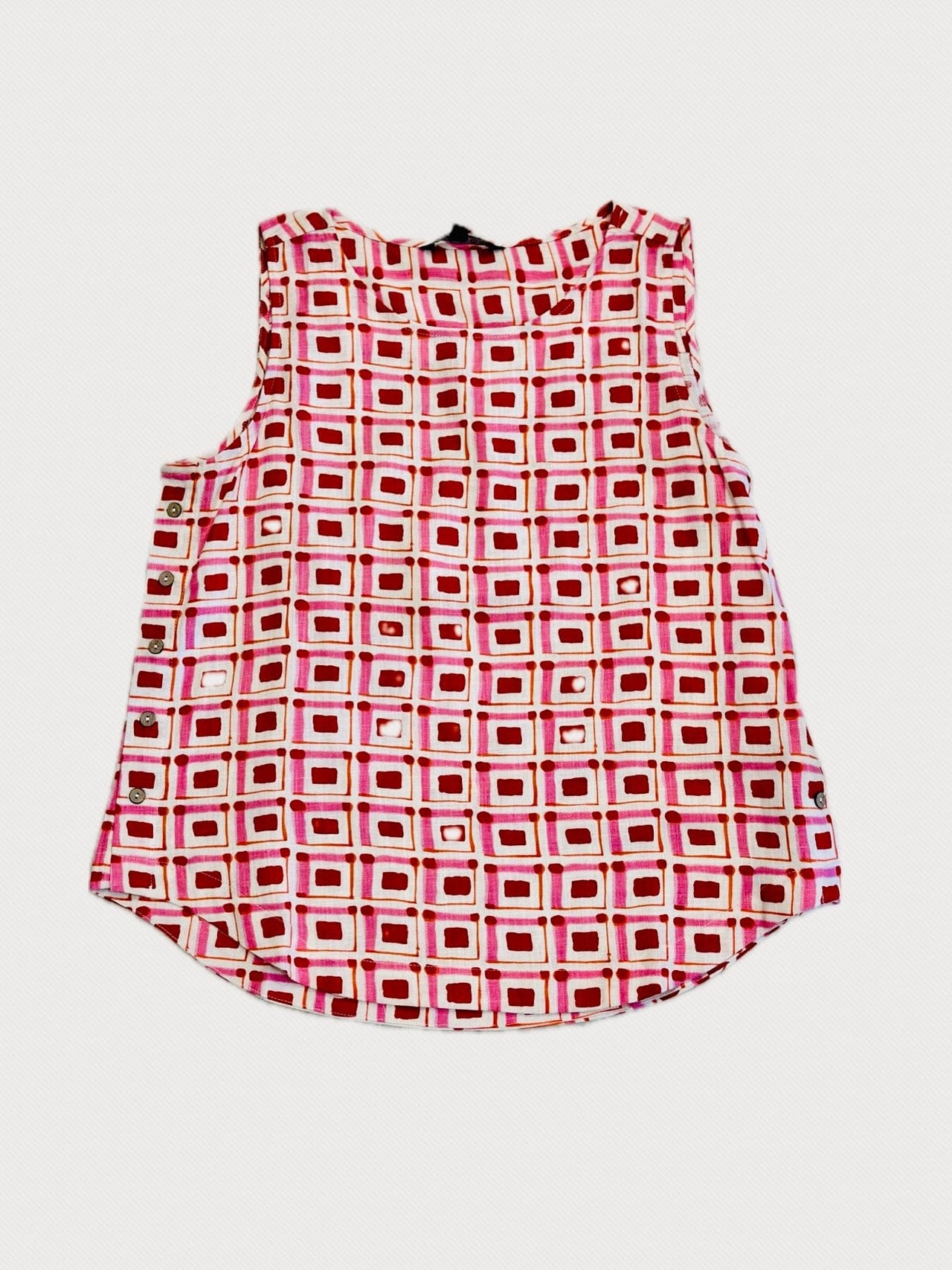 Boxed Cherry Printed Linen Top Charlie B