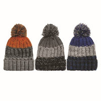 Thumbnail for Boys Fleece Lined Chunky Knit Marled Cuff Hat - 57232 Grand Sierra