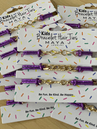 Thumbnail for Bracelet Hair Ties for Girls by Maya J Maya J Hair Tie Purple with Gold