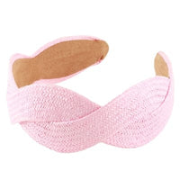 Thumbnail for Braided Rattan Headband What's Hot Jewelry Hair Accessory Light Pink
