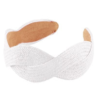 Thumbnail for Braided Rattan Headband What's Hot Jewelry Hair Accessory White